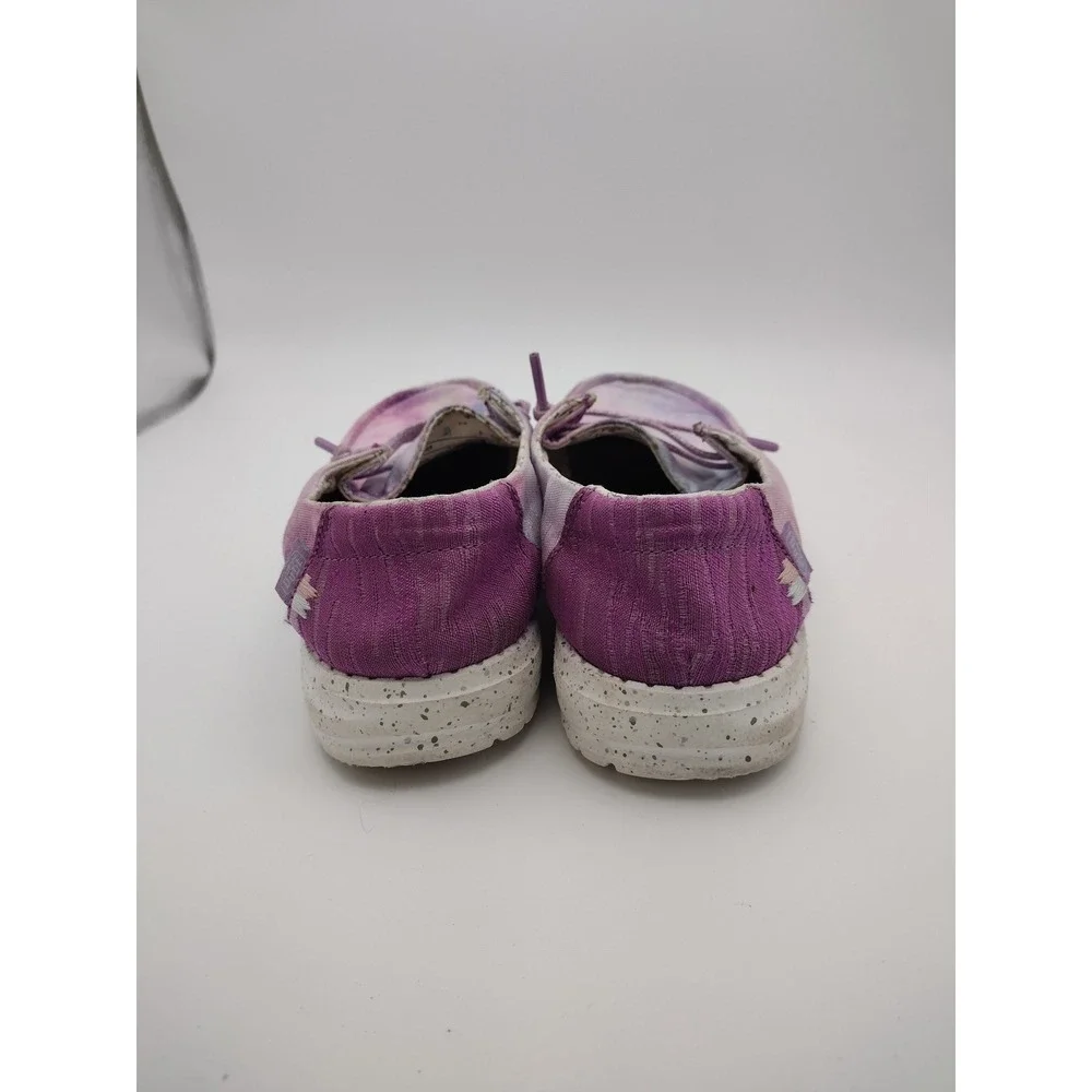 Hey Dude Wendy Youth Dreamer Purple Tie Dye Unicorn Shoes Kids Size 2